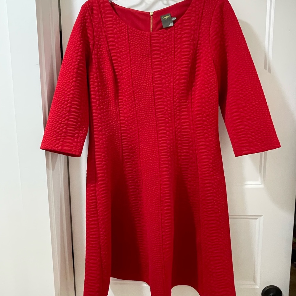 Taylor, red fit and flare, size 10